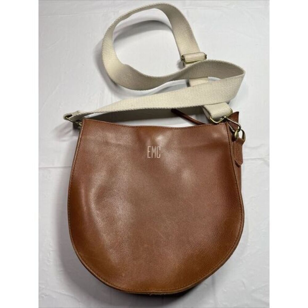 VTG Madewell The Transport Crossbody Saddle Bag Brown Leather Adjustable Strap